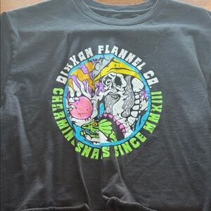 DIXXON Black Crop Top with Colorful Graphic